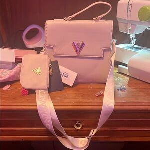 Valentino Orlandi Cream Crossbody Bag with Pouch